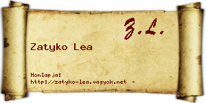 Zatyko Lea névjegykártya